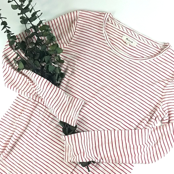 MadeWell, Red/white stripes, long sleeves pullover, Sz XS - Picture 2 of 5